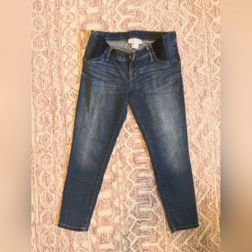Isabel Maternity skinny crop jeans underbelly fit with side panels